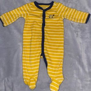 Yellow button up onesie
